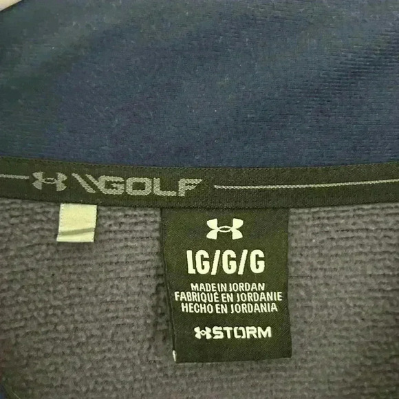 Under Armour Sweater Fleece Men's UA Storm Golf Half Zip Blue Size Large - Picture 3 of 10